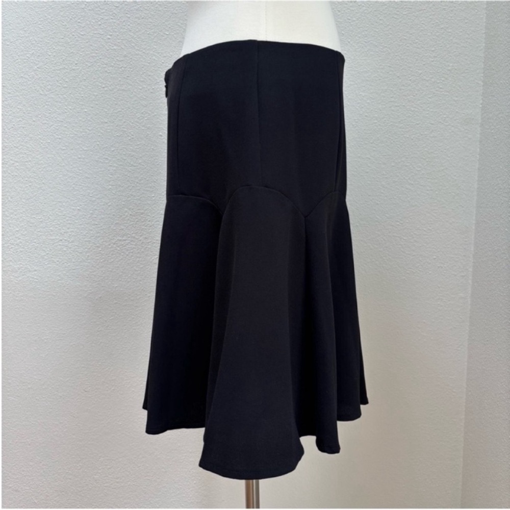 CeCe A Line Skirt Skater Flounce Work Career Business Casual Black Size Medium - Picture 6 of 13